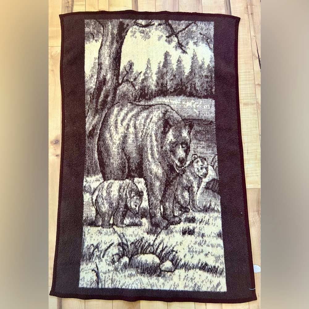 Vintage Biederlack Blanket with Bears